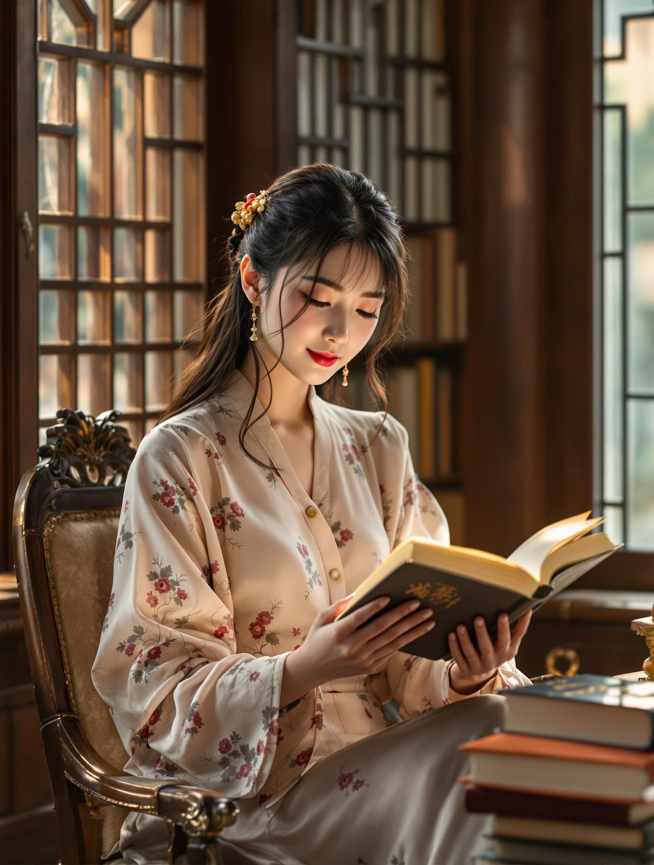 午后的图书馆 - 林诗涵 - cos图片唯美写真作品